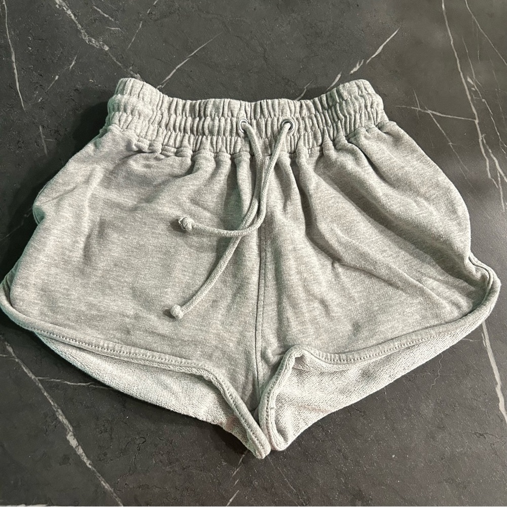 Misguided Gray Tie Waist Runner Shorts